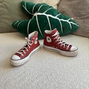 Converse Women's Red Orange Rust Sneakers High Top Trainers